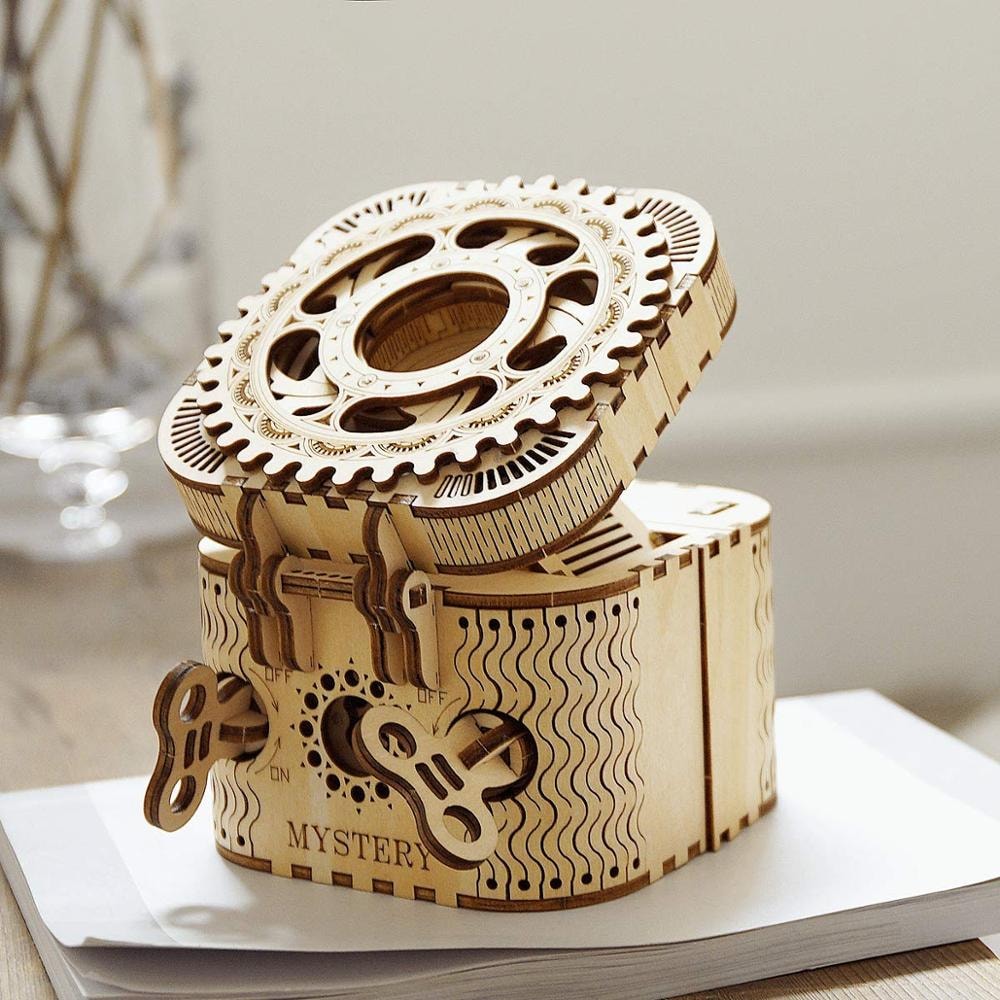 123Pcs Puzzle DIY 3D Wooden Treasure Box Robotime - 5
