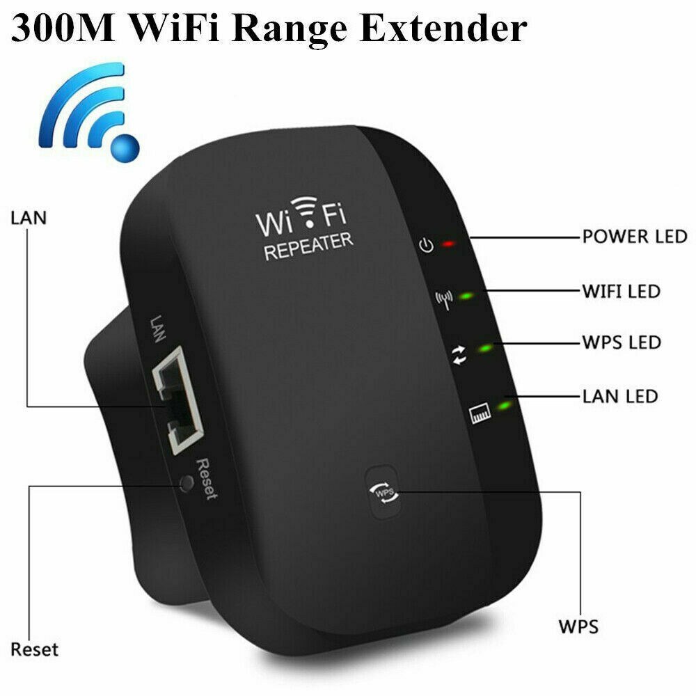 WiFi Blast Wireless Repeater Wi-Fi Range Extender 300Mbps Amplifier UK Plug 