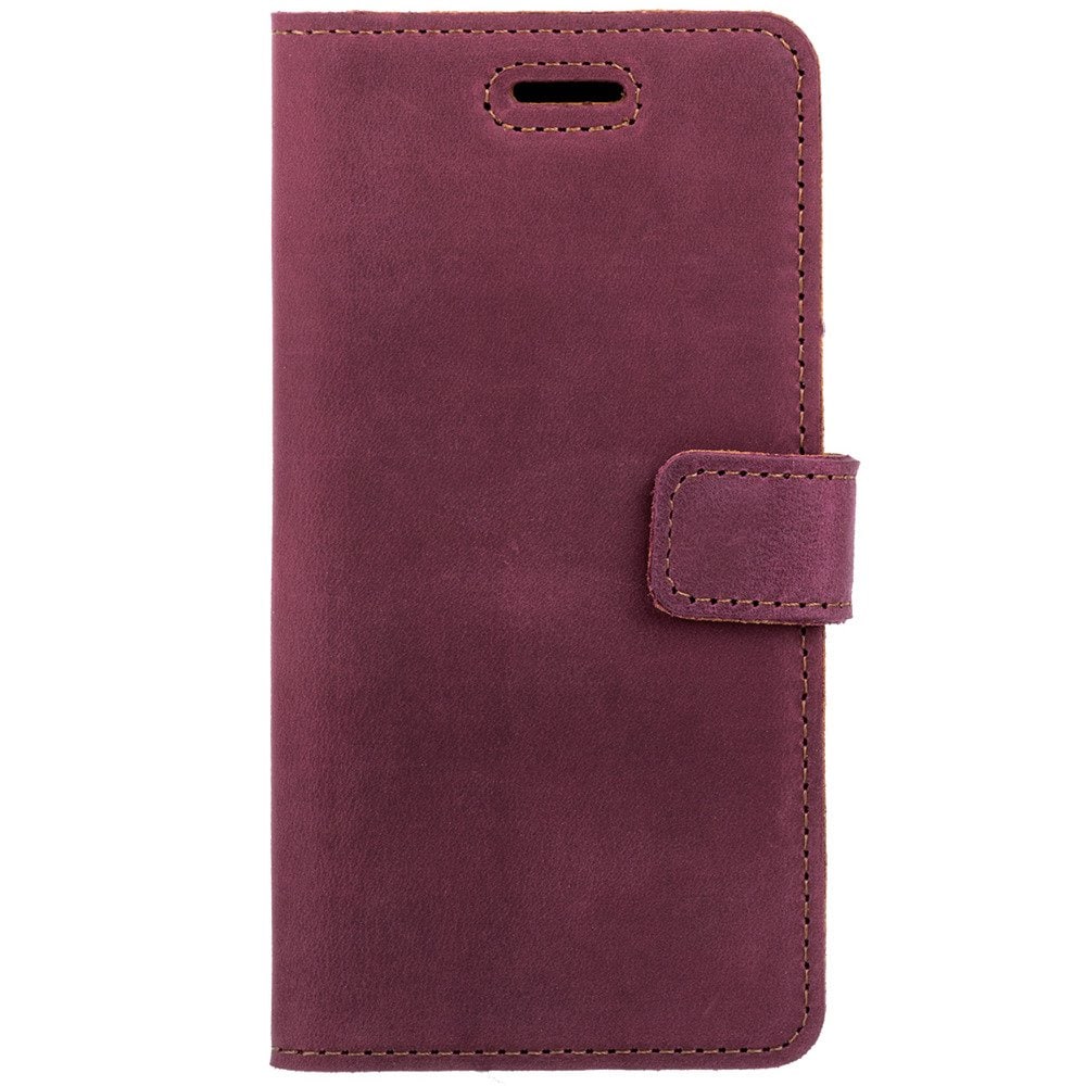 Apple iPhone 12- Surazo® Phone Case Genuine Leather- Nubuck Burgundy - 1