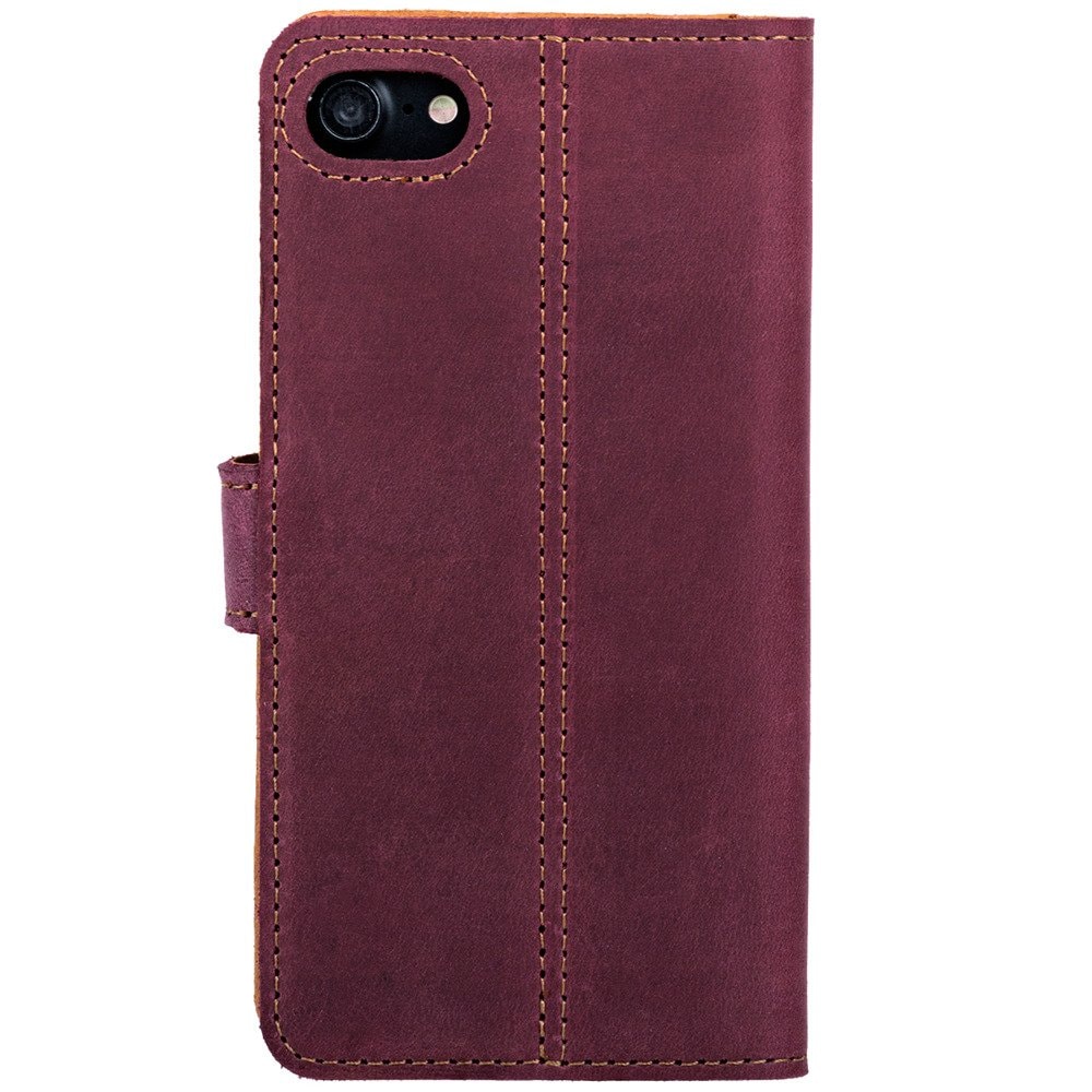 Apple iPhone 12- Surazo® Phone Case Genuine Leather- Nubuck Burgundy - 3