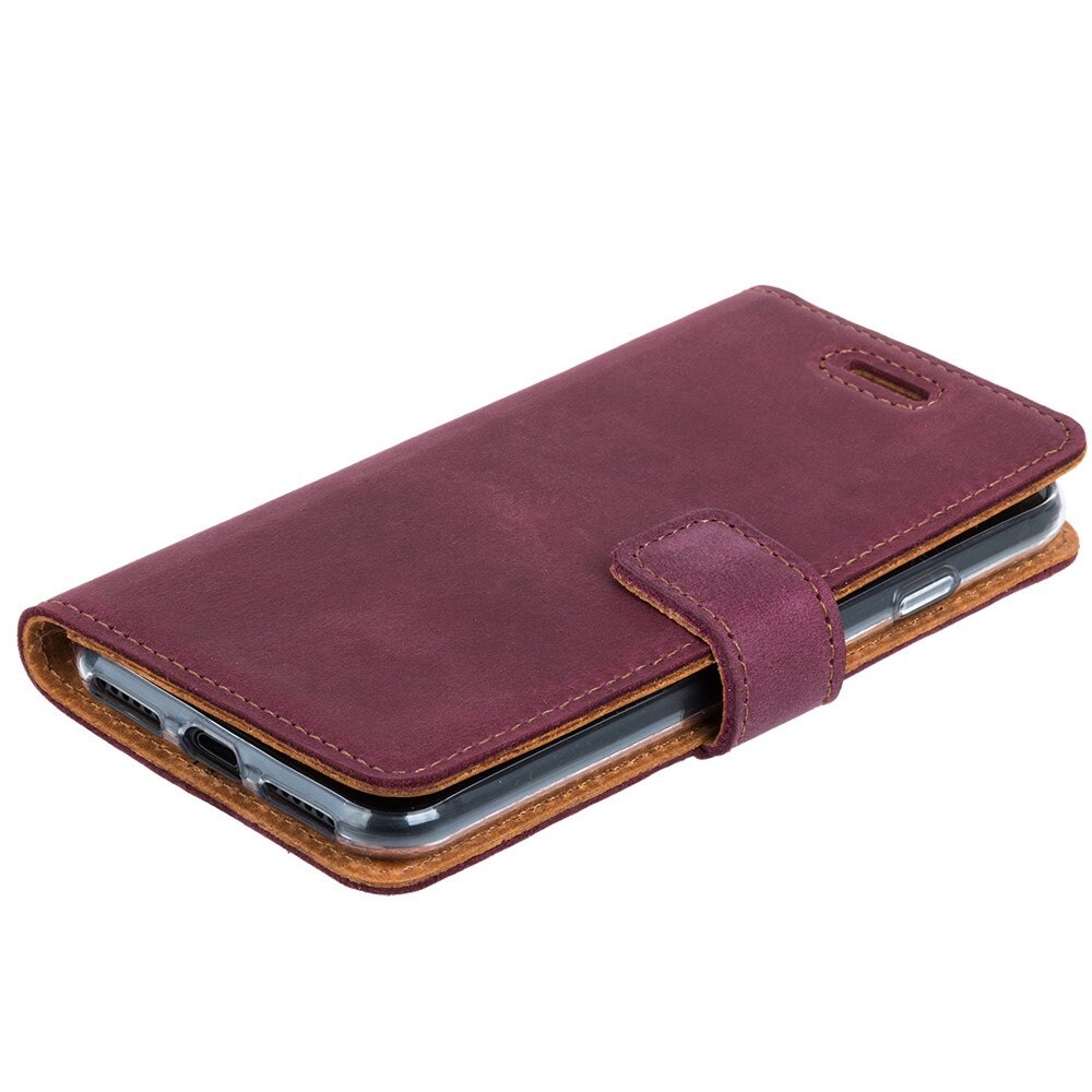 Apple iPhone 12- Surazo® Phone Case Genuine Leather- Nubuck Burgundy - 6