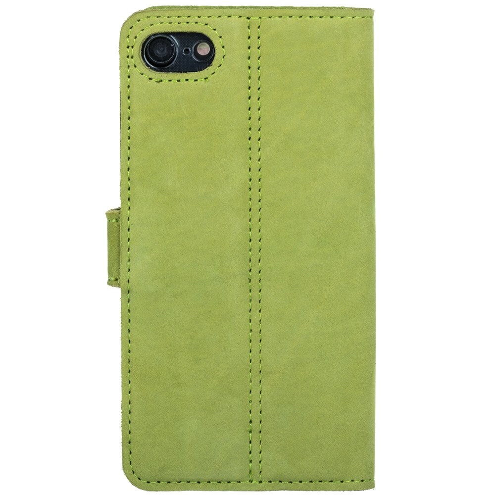 Apple iPhone SE (2020)- Surazo® Phone Case Genuine Leather- Nubuck Light Green - 3