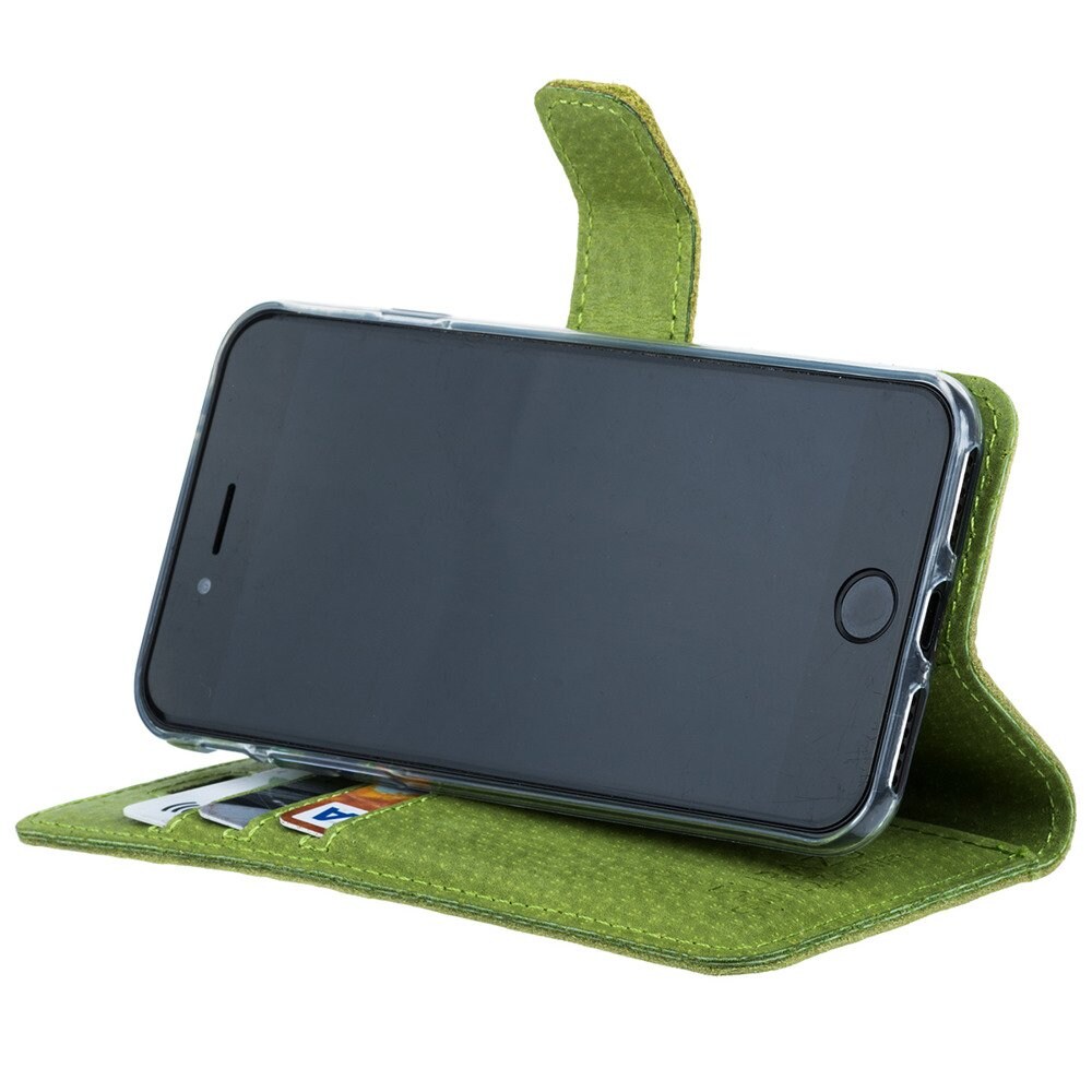 Apple iPhone SE (2020)- Surazo® Phone Case Genuine Leather- Nubuck Light Green - 4