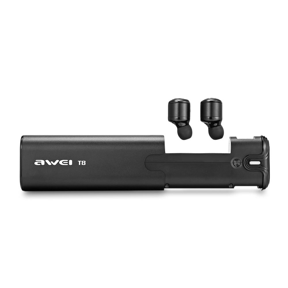 Awei T8 Mini TWS Twins True Wireless Bluetooth V4.2 Earbuds Headset with Charging Base - 2