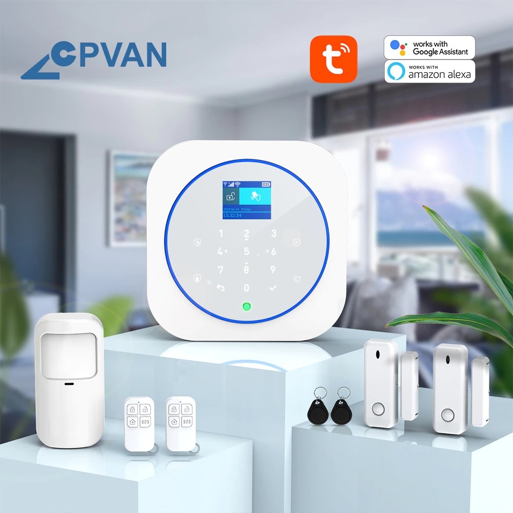 CPVANx Wireless Smart Home GSM Security Alarm System With PIR Motion Detector Door Sensor Alexa Compatible App Control - 5