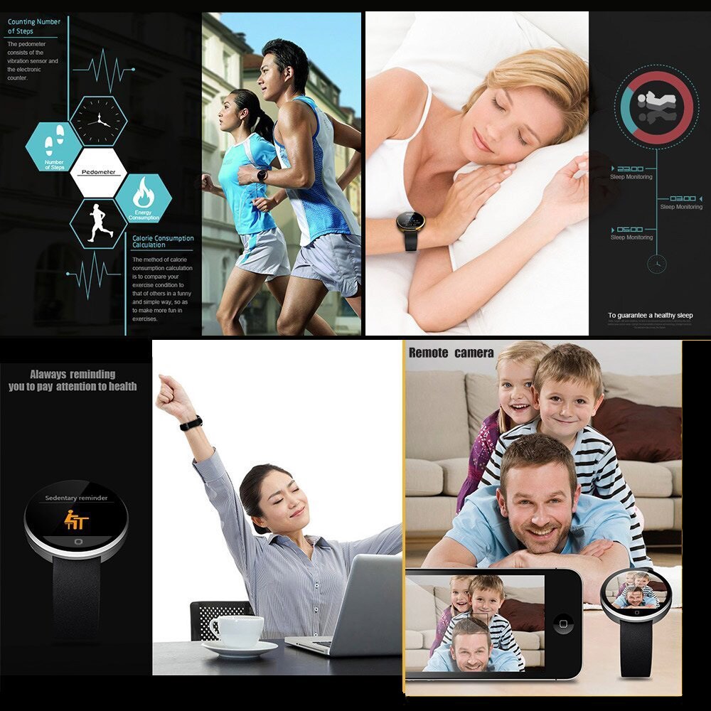 DM360 Smart Watch - Bluetooth 4.0, Calls, Messages, Pedometer, Sleep Monitor, Heart Rate Monitor, App Support Silver - 5