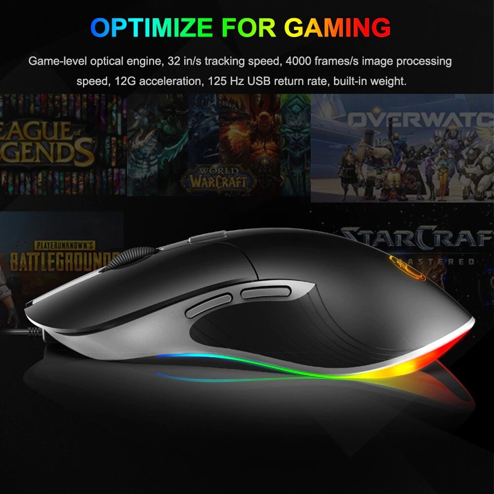 Gaming Mouse X6 High configuration 6400 DPI Optical Black - 5
