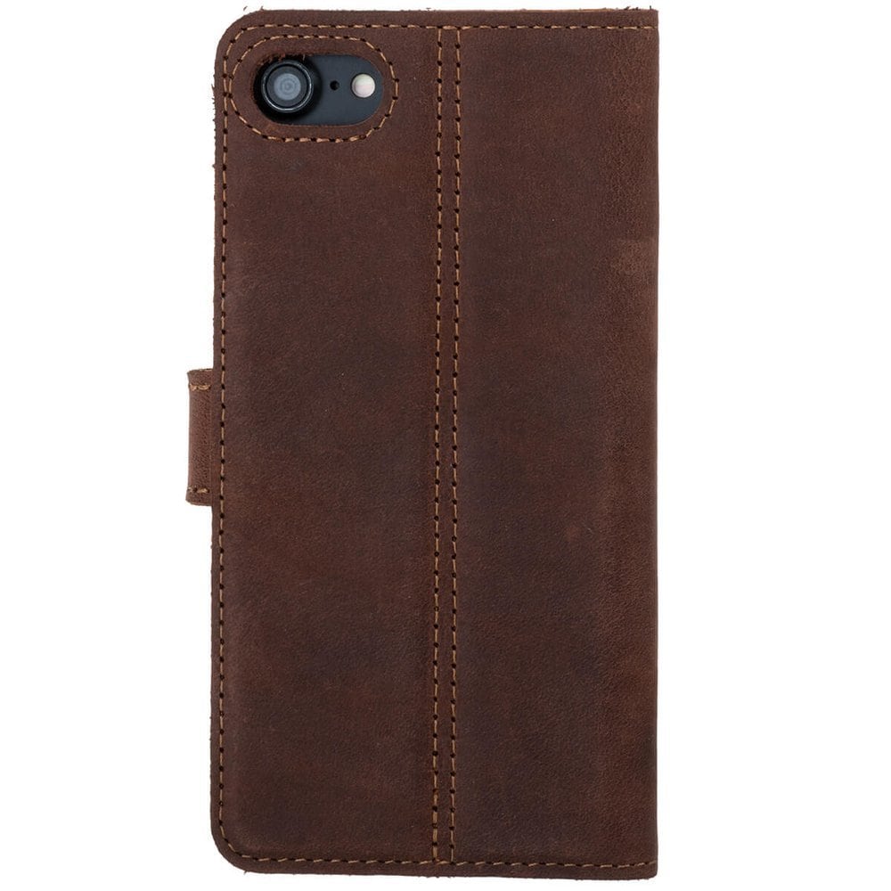 Google Pixel 4A- Surazo® Phone Case Genuine Leather- Nubuck Nut and Navy - 3