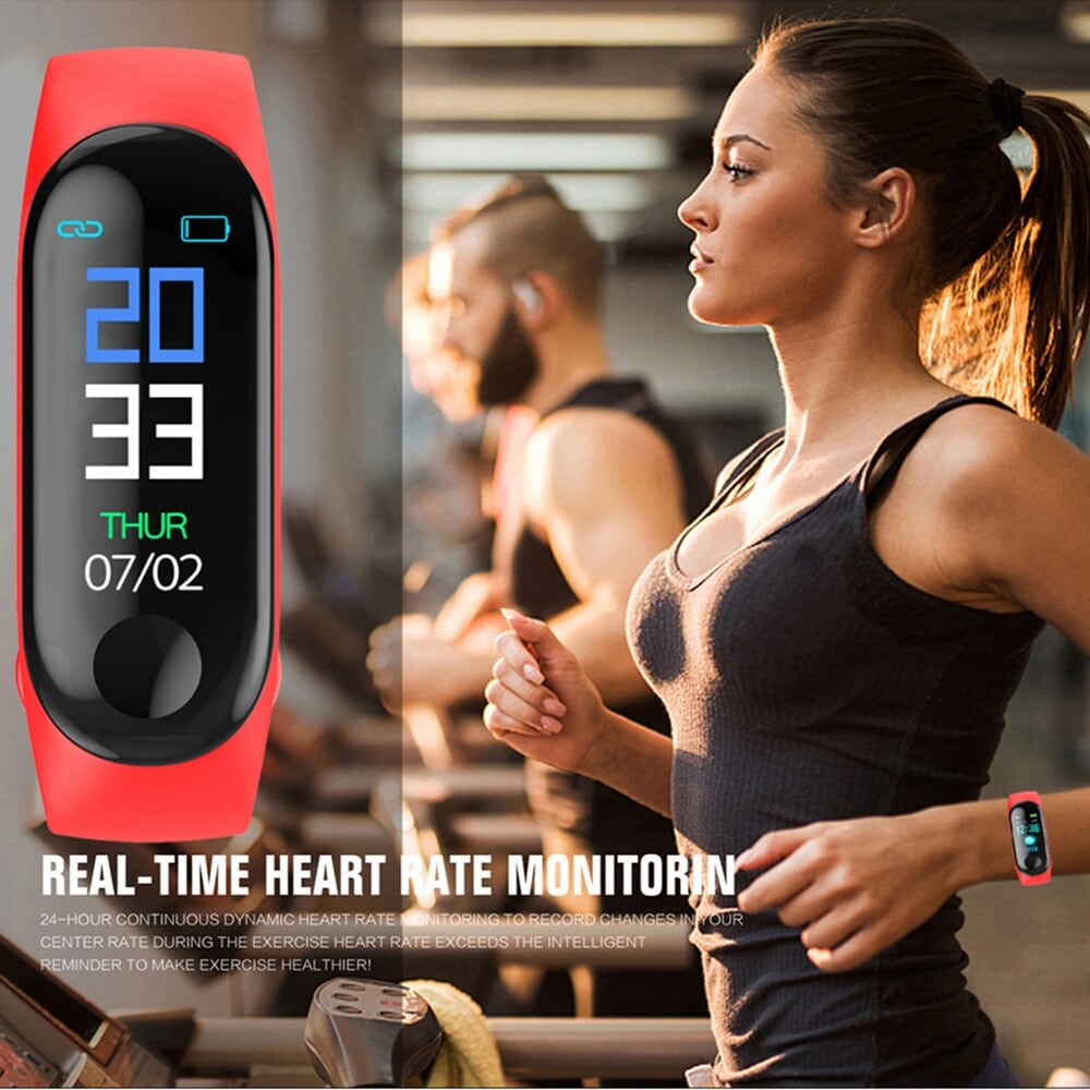 M3 Pro Smart Bracelet for Fitness with Heart Rate Functionality - Red - 4