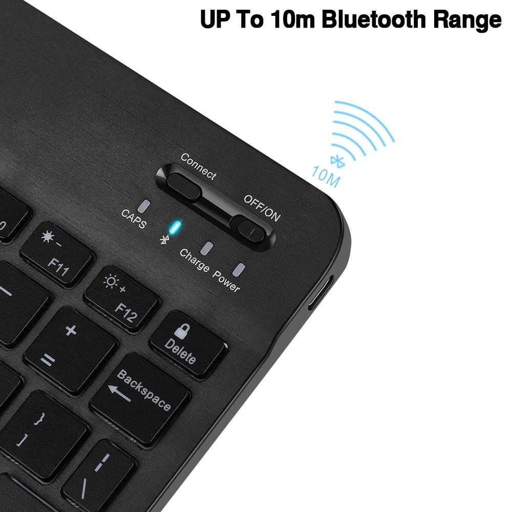 Mini Wireless Keyboard And Mouse RGB Bluetooth Keyboard Mouse Set Backlight Russian Keyboard For Computerx Phone Tablet  Black - 5