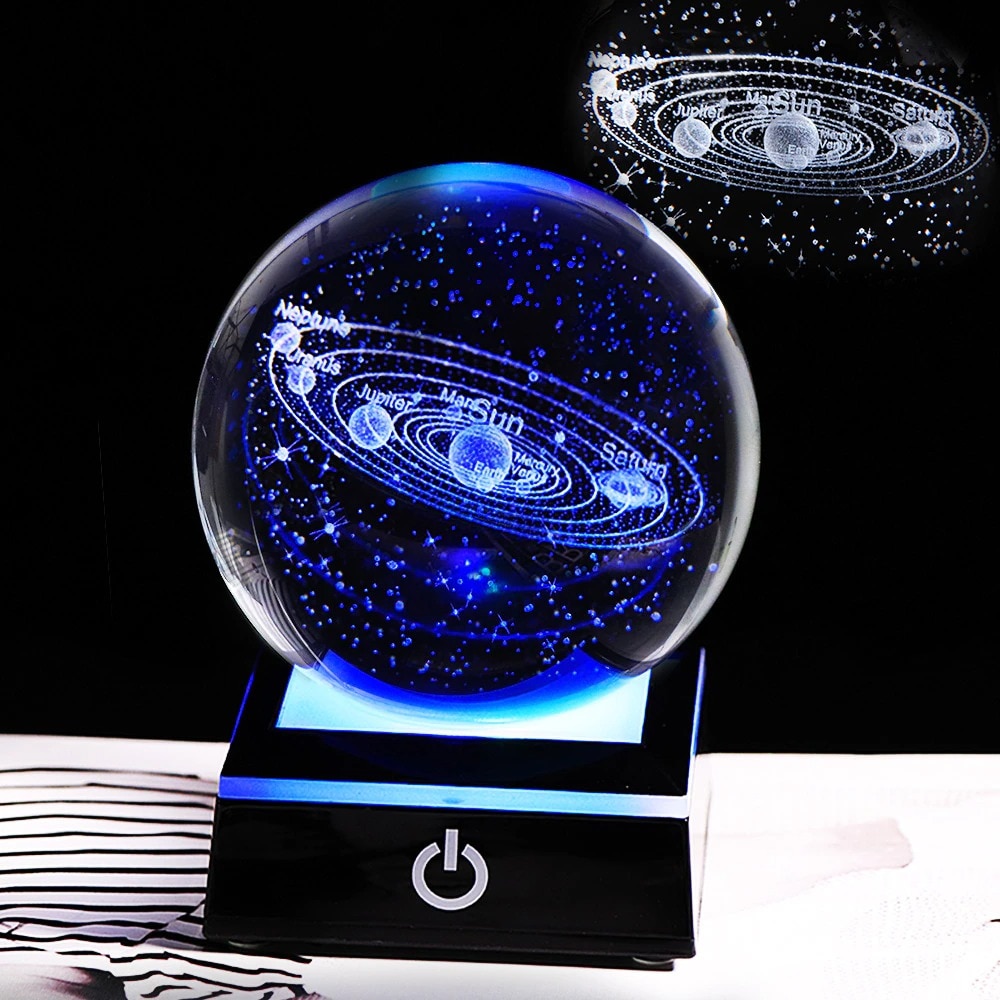 Buy Newx Crystal Solar System Planet Globe 3D Laser Engraved Sun System Ball with Switch LED Light Base Astronomy - Cheap G2A.COM!