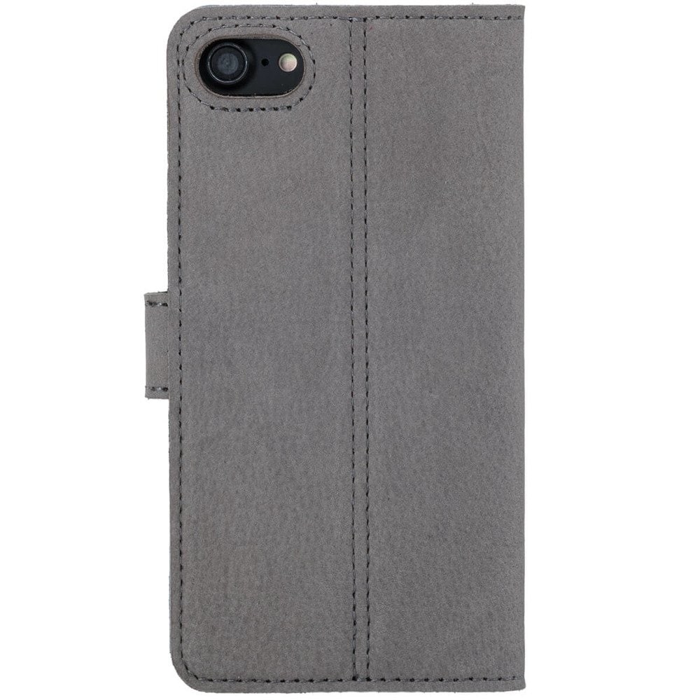 OnePlus 5- Surazo® Phone Case Genuine Leather- Nubuck Gray and Navy Blue - 3