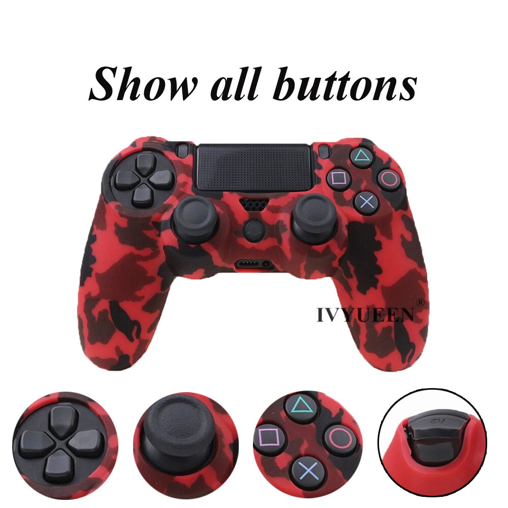 PS4 Controller Silicone Cover plus Thumb Grip Caps - Black Dragon - 2