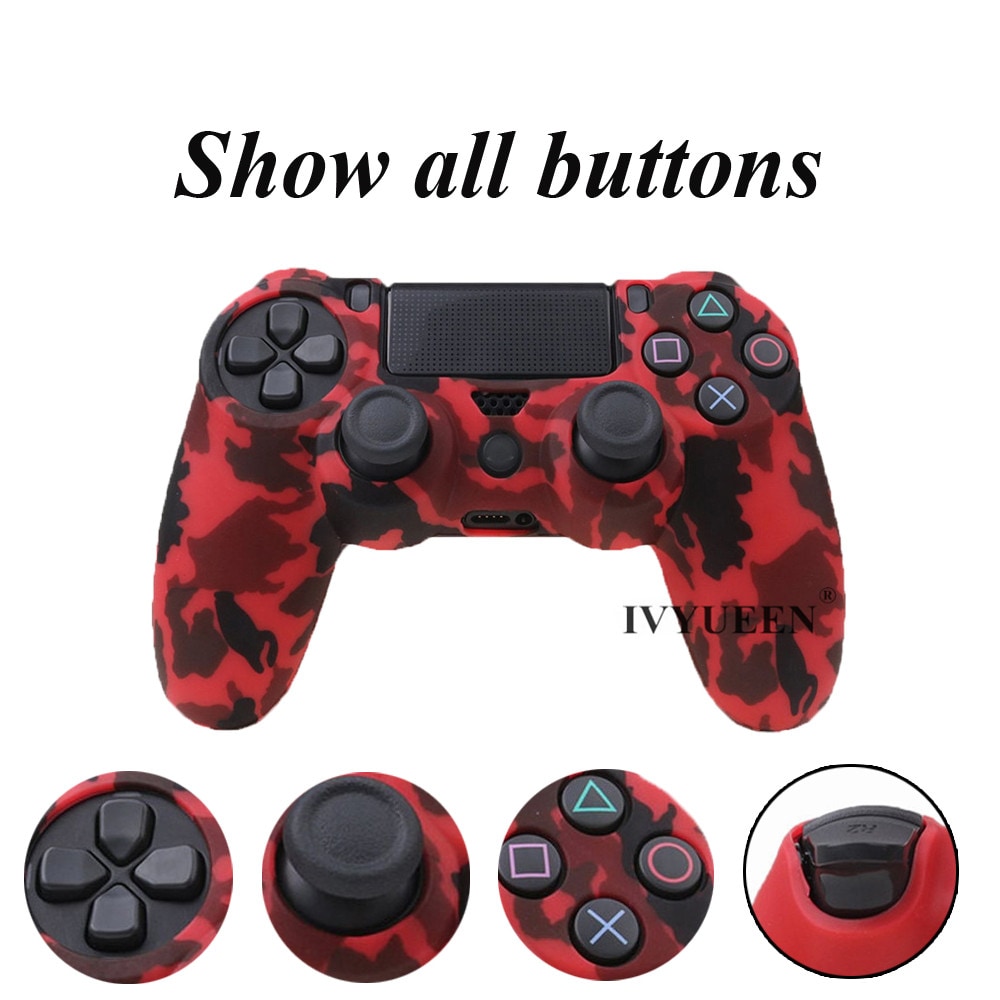 PS4 Controller Silicone Cover plus Thumb Grip Caps - Devil - 2