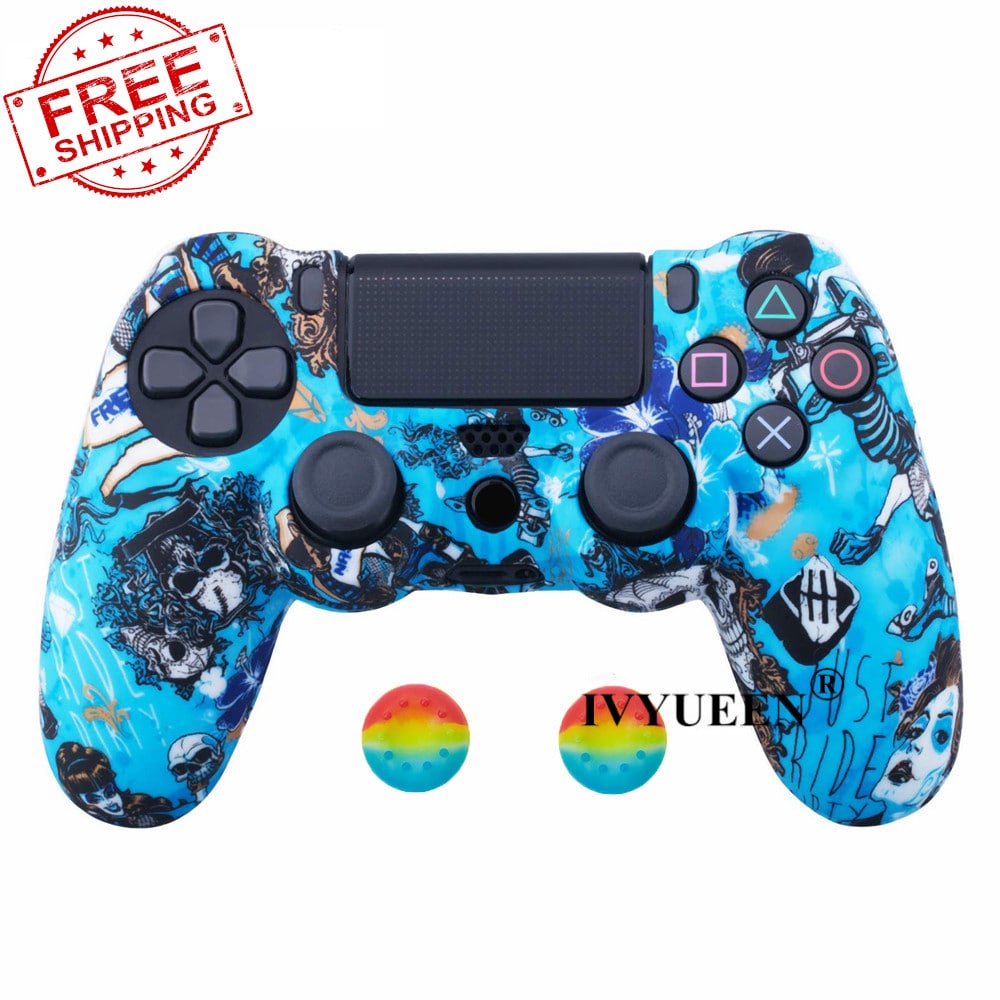 PS4 Controller Silicone Cover plus Thumb Grip Caps - Witch - 1