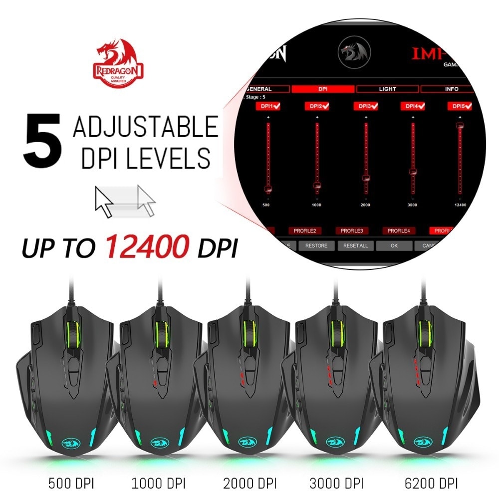 Buy Redragon M908 IMPACT MMO Gaming Mouse up to 12400 DPI High