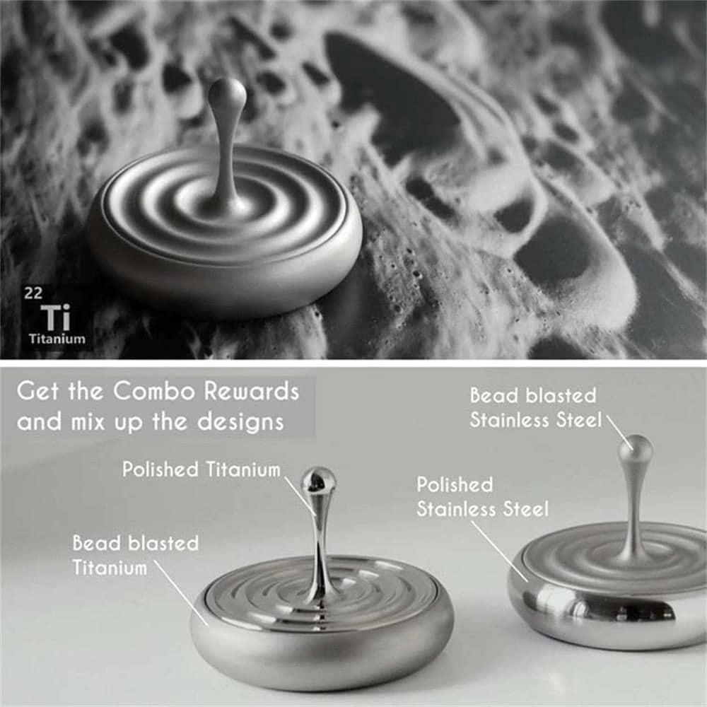 Spinning Top Rotating Magnetic Decoration Desktop Droplets Spiner Toys Gifts Hot Sale Movie Totem Print Spinning Top Sp Gray - 1