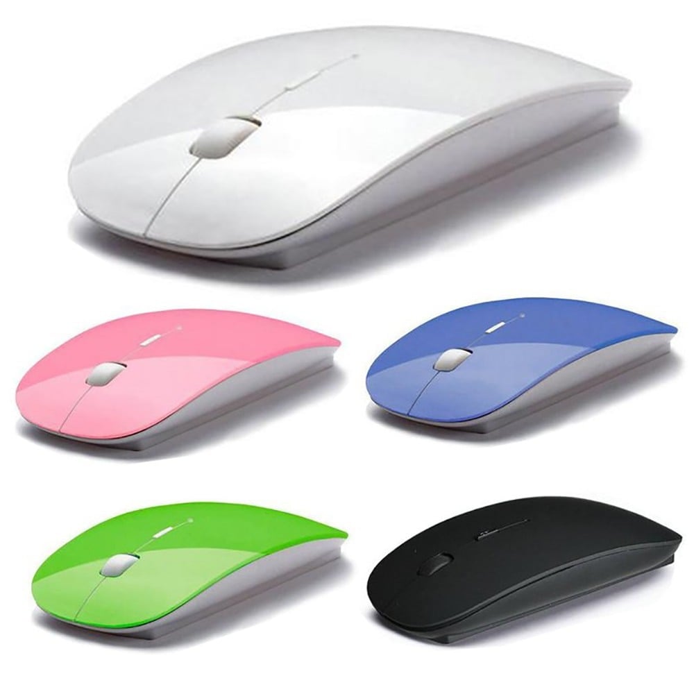 Super Slim Wireless Computer Mouse 2.4G USB 1600 DPI For PC Laptop White - 1