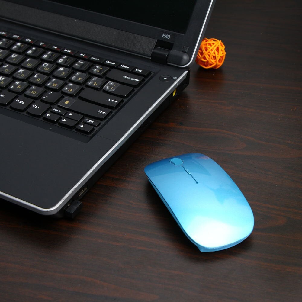 Super Slim Wireless Computer Mouse 2.4G USB 1600 DPI For PC Laptop White - 2