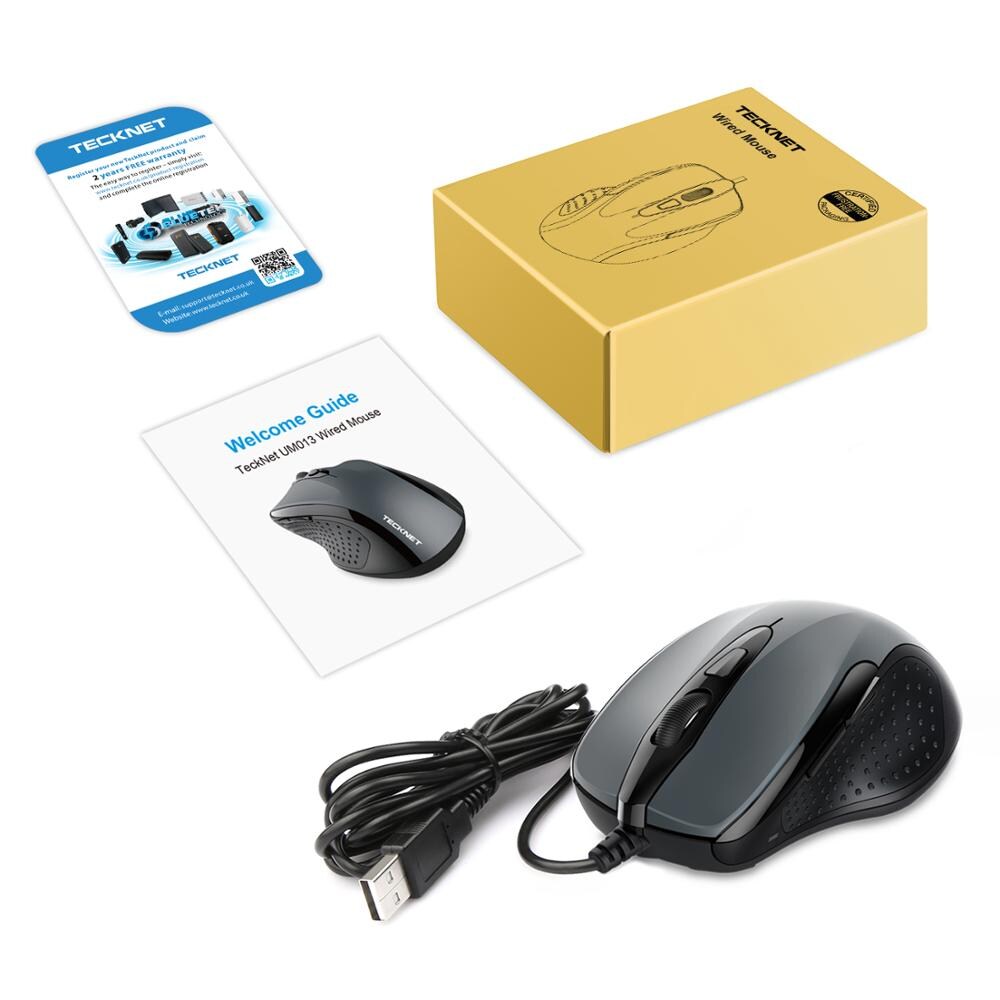 TeckNet Mouse Pro S2 High Performance Wired Mouse 6 Buttons 2000DPI Gamer Computer  Black - 9