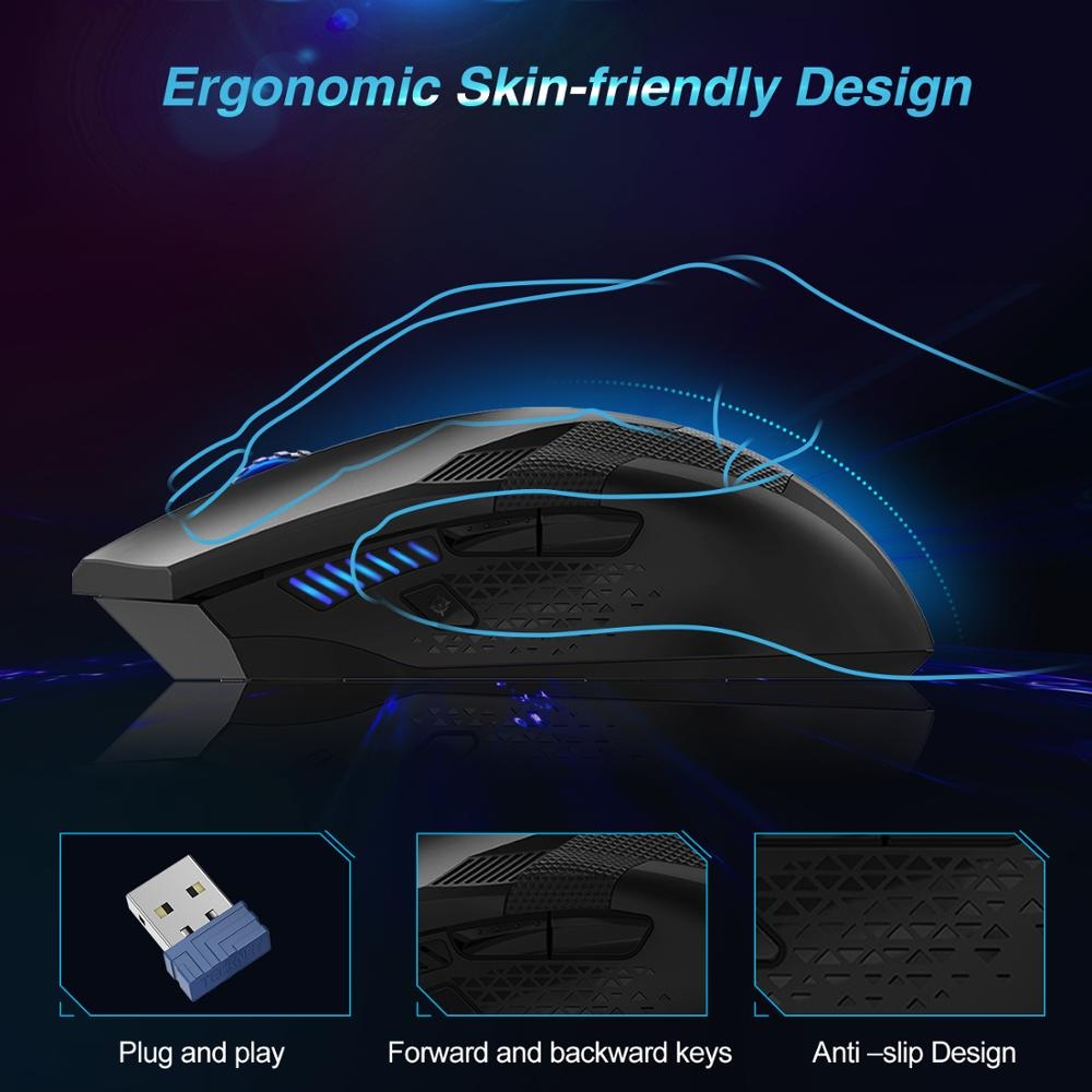 TeckNet Programmable Gaming Wireless Mouse 2.4GHz 8 Buttons - 6