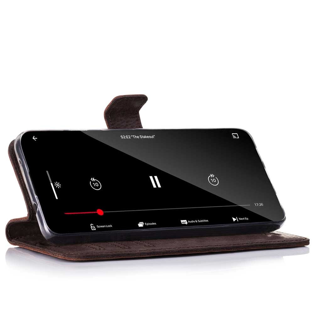 Surazo® Back Case Genuine Leather for phone Xiaomi Redmi Note 10 Pro - Wallet Case - Ornament Brown - 4