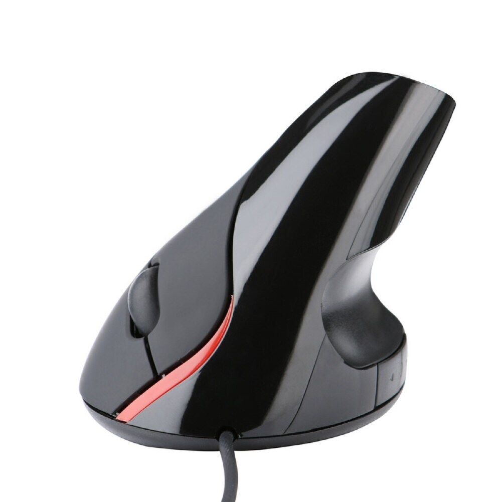 Ergonomic Rechargeable 2.4G Wireless/Wired 6 Keys Optical Vertical Mouse Mice Black - 2