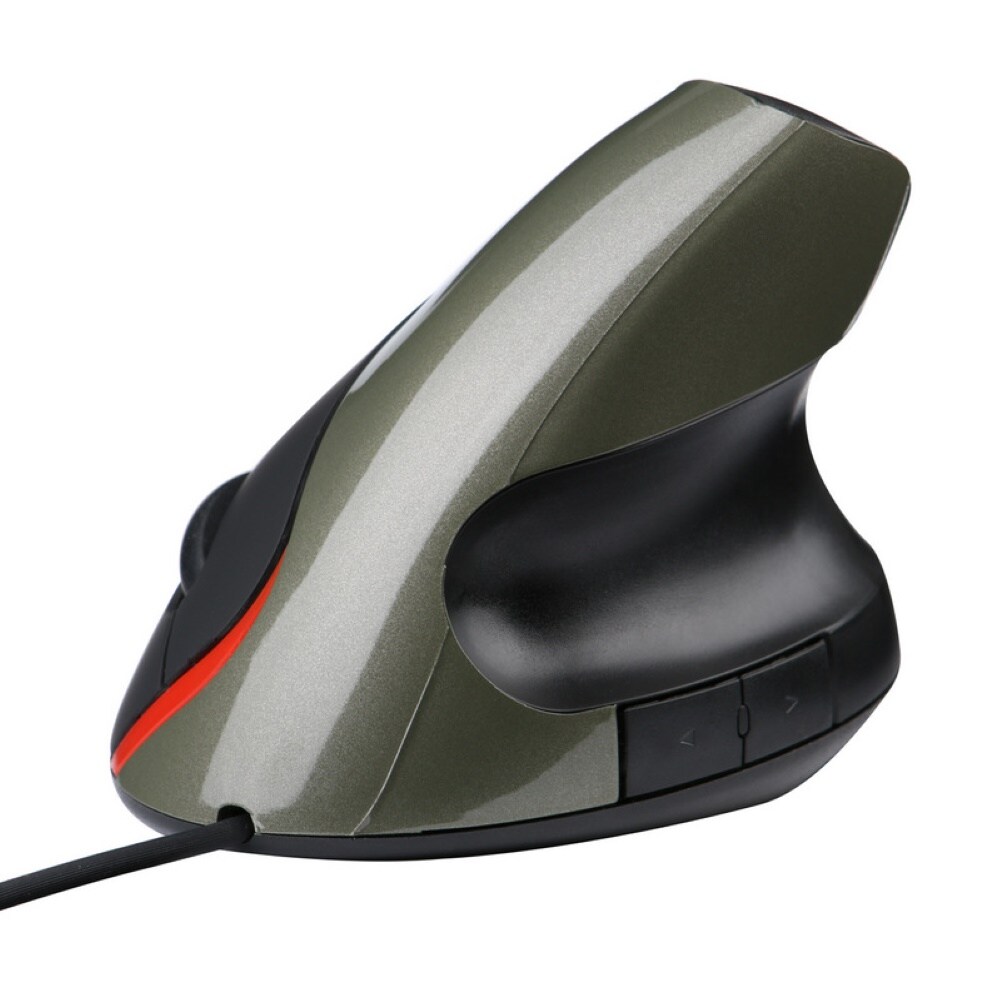 Ergonomic Rechargeable 2.4G Wireless/Wired 6 Keys Optical Vertical Mouse Mice Black - 6