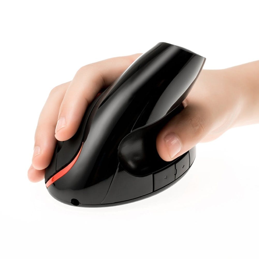 Ergonomic Rechargeable 2.4G Wireless/Wired 6 Keys Optical Vertical Mouse Mice Black - 10