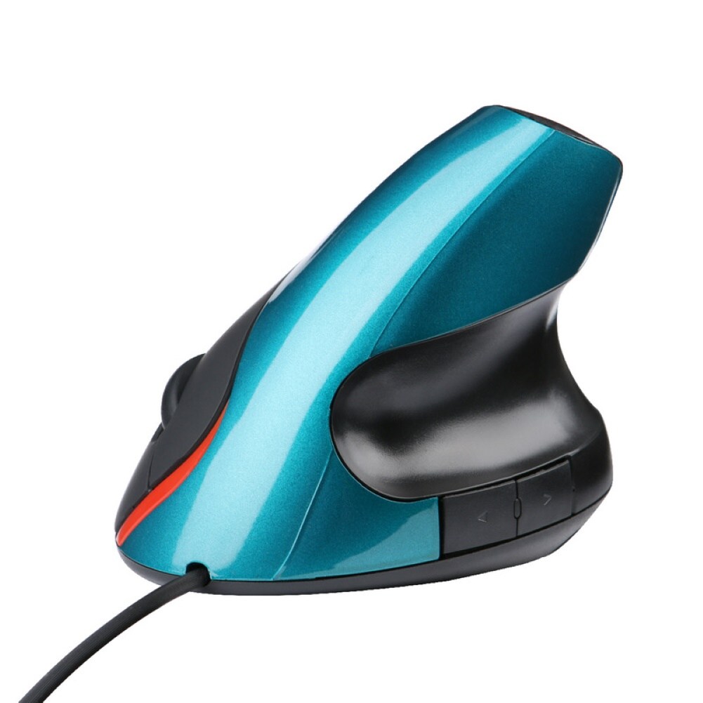Ergonomic Rechargeable 2.4G Wireless/Wired 6 Keys Optical Vertical Mouse Mice Blue - 4