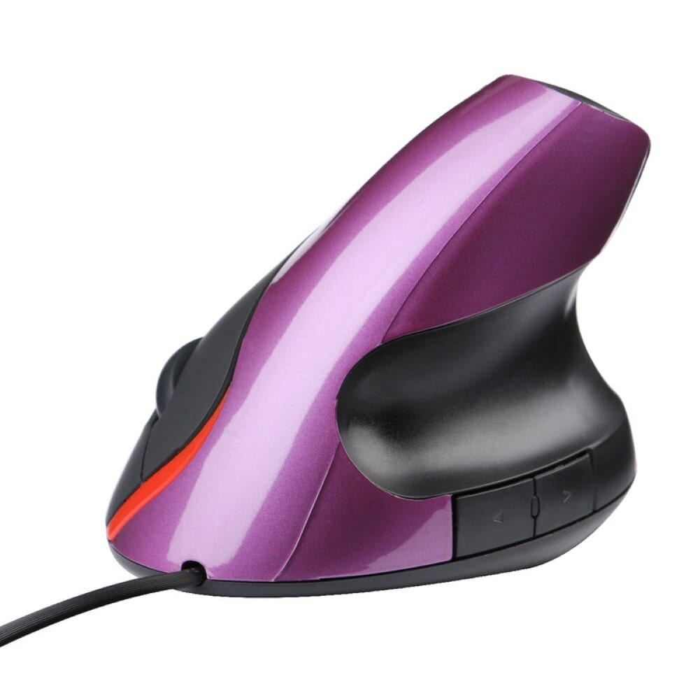Ergonomic Rechargeable 2.4G Wireless/Wired 6 Keys Optical Vertical Mouse Mice Purple - 8