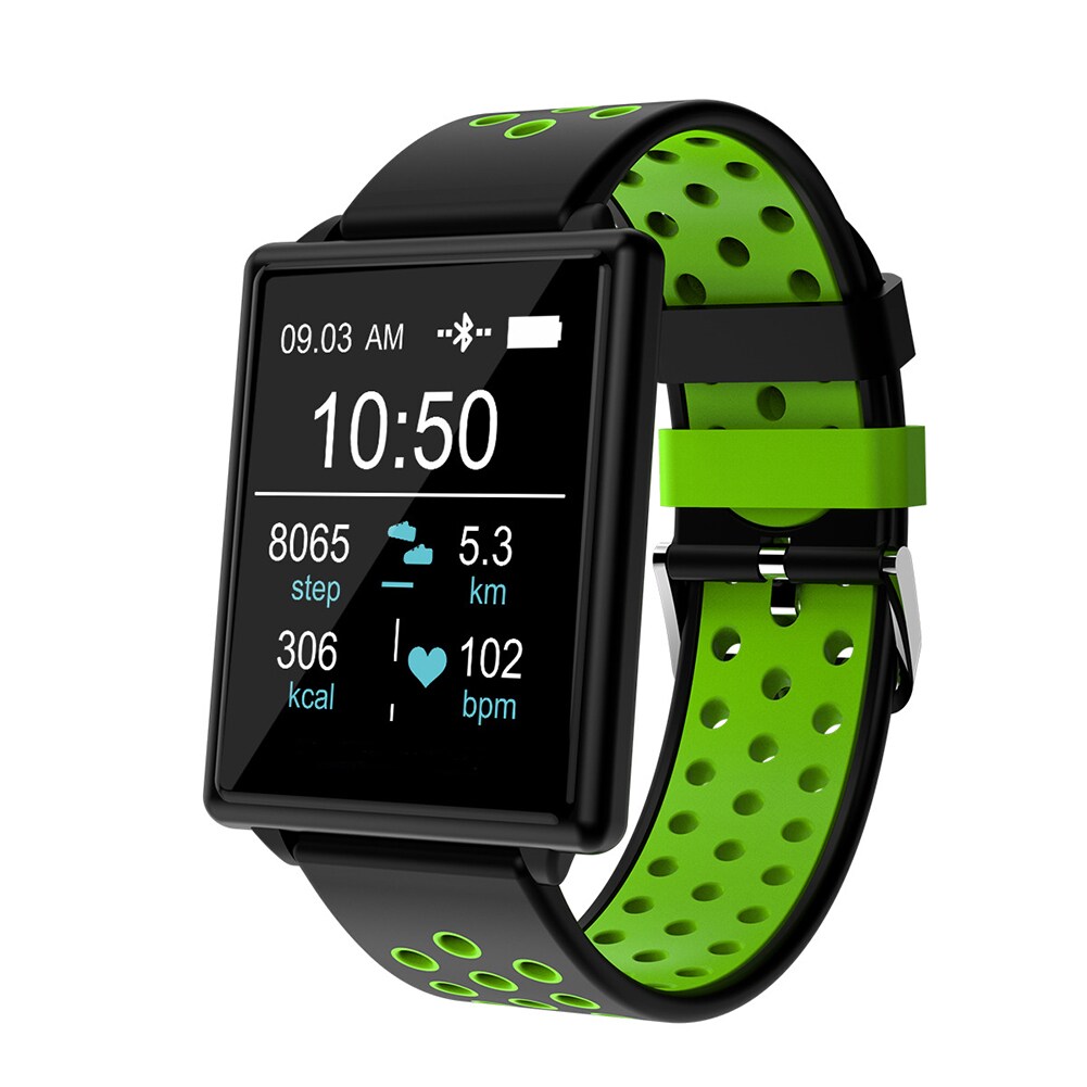 Green Color Screen Smart Bracelet Heart Rate Blood Pressure Detector Information Remind Double Color - 1