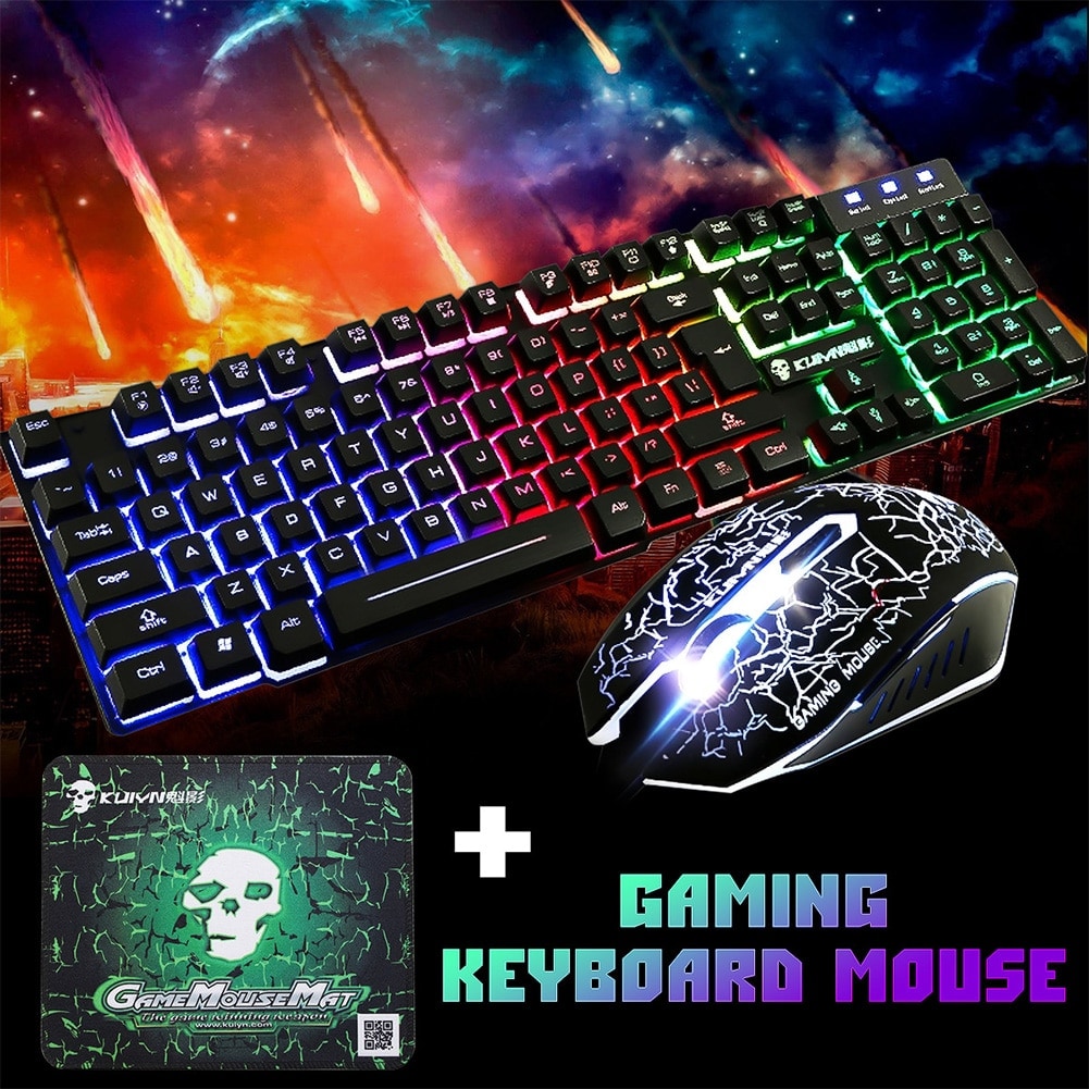 Buy Usb Keyboard Mouse Combo Set With Mechanical Feeling Rainbow Backlight Led Cheap G2a Com