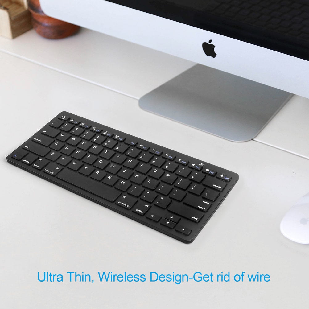 CHOETECH Bluetooh Keyboard Ultra Slim Mini Wireless Keyboard for iPad,iPhone,Samsung Cellphones Tablets  Black - 3
