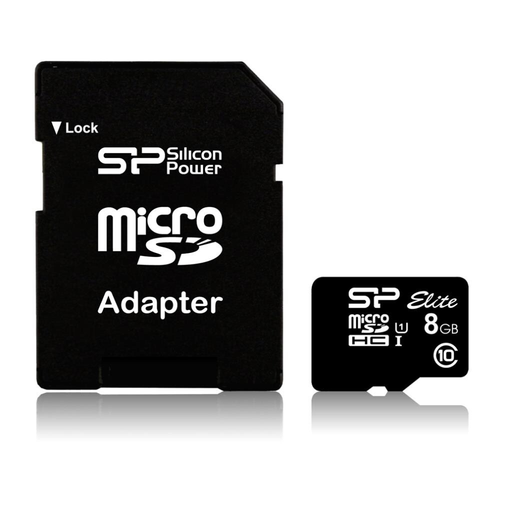 Karta Pamięci Microsdhc Silicon Power Elite Uhs-1 8Gb Cl10 + Adapter - 1