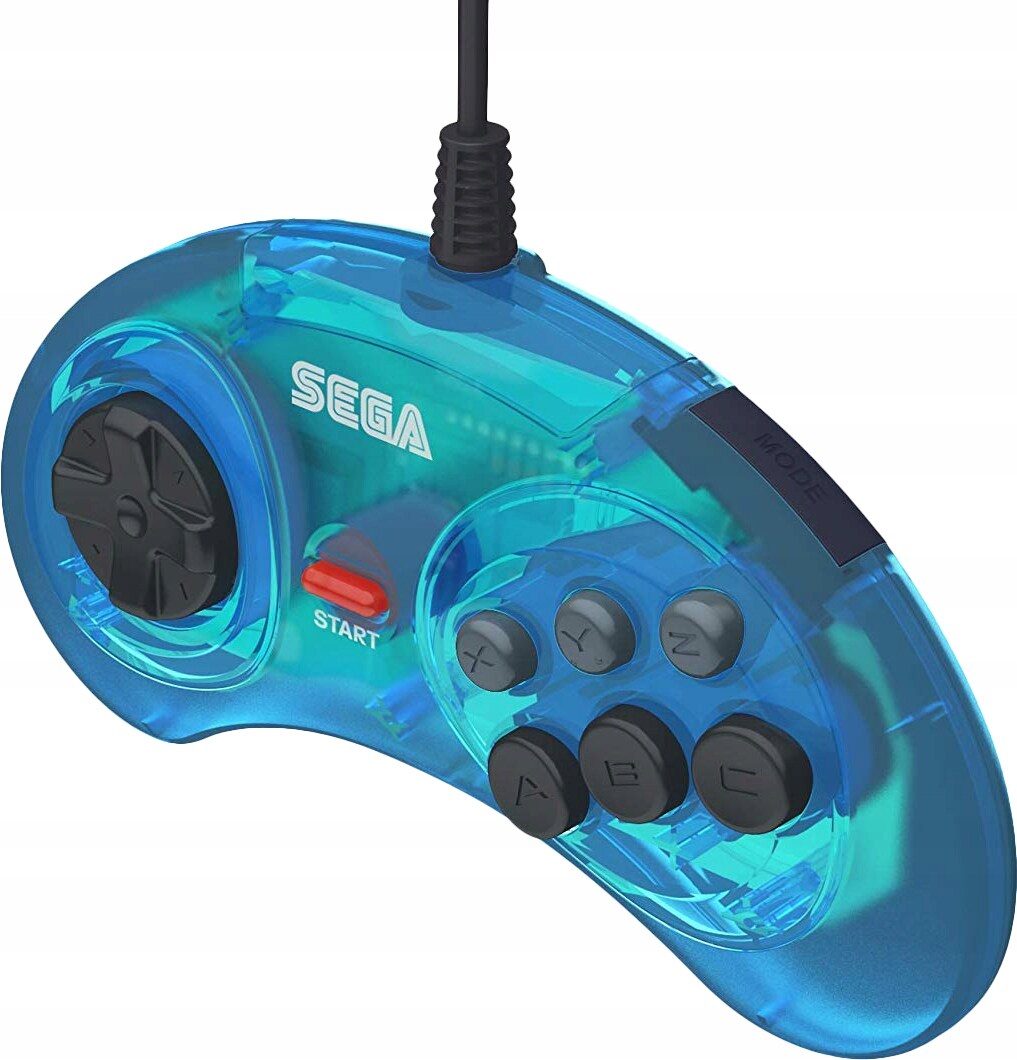 SEGA Mega Drive Mini Official Wired Gamepad Blue USB - 3