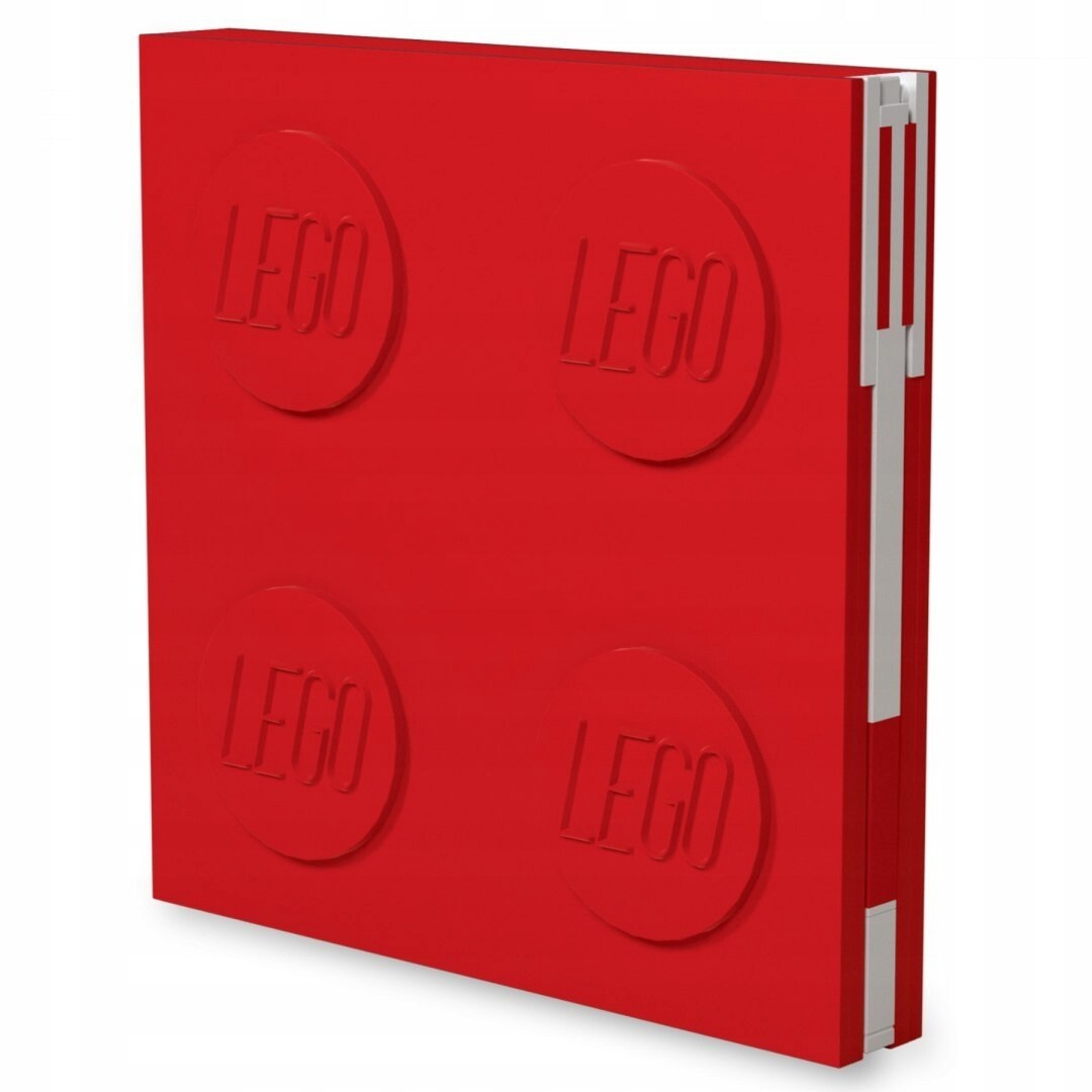 Kwadratowy notatnik LEGO z długopisem Czerwony - 1