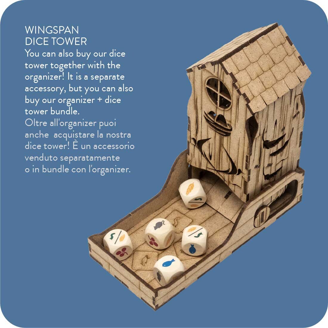 Wingspan (Base Game Or With European exp) + optional dice tower Organizer Insert - 12
