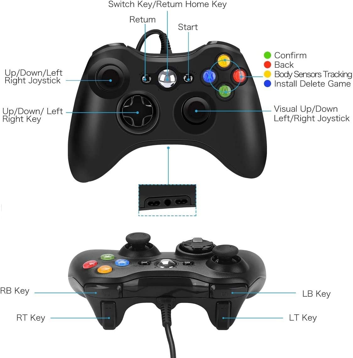 Buy USB Wired Controller Game Accessories Gamepad Joypad Joystick For Microsoft XBOX360 Console