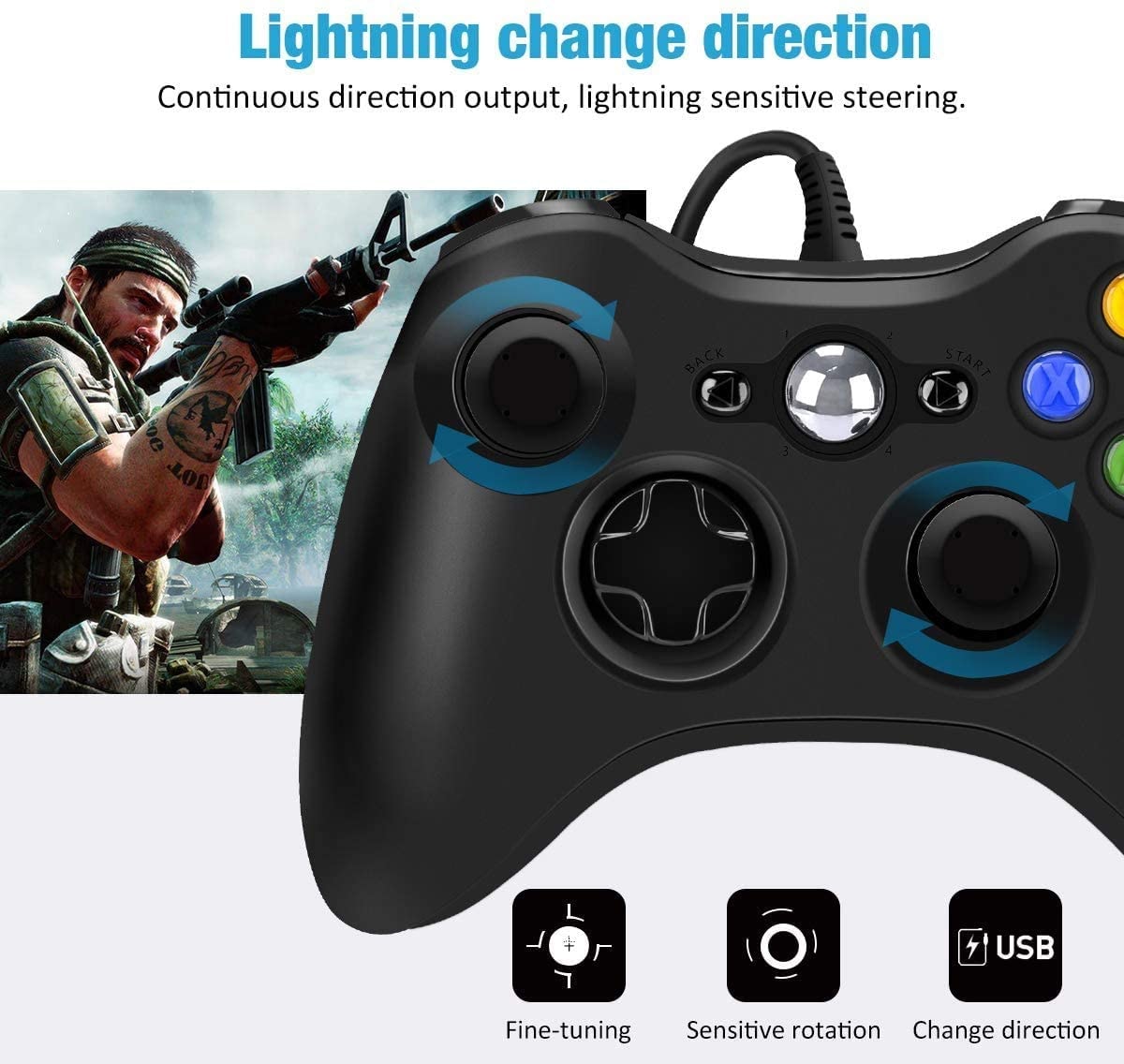 Buy USB Wired Controller Game Accessories Gamepad Joypad Joystick For