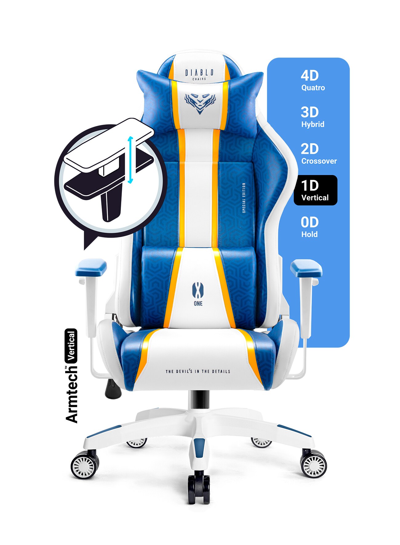 Buy Fotel DIABLO CHAIRS XONE 2.0 Normal Size Aqua Blue Gaming Chair
