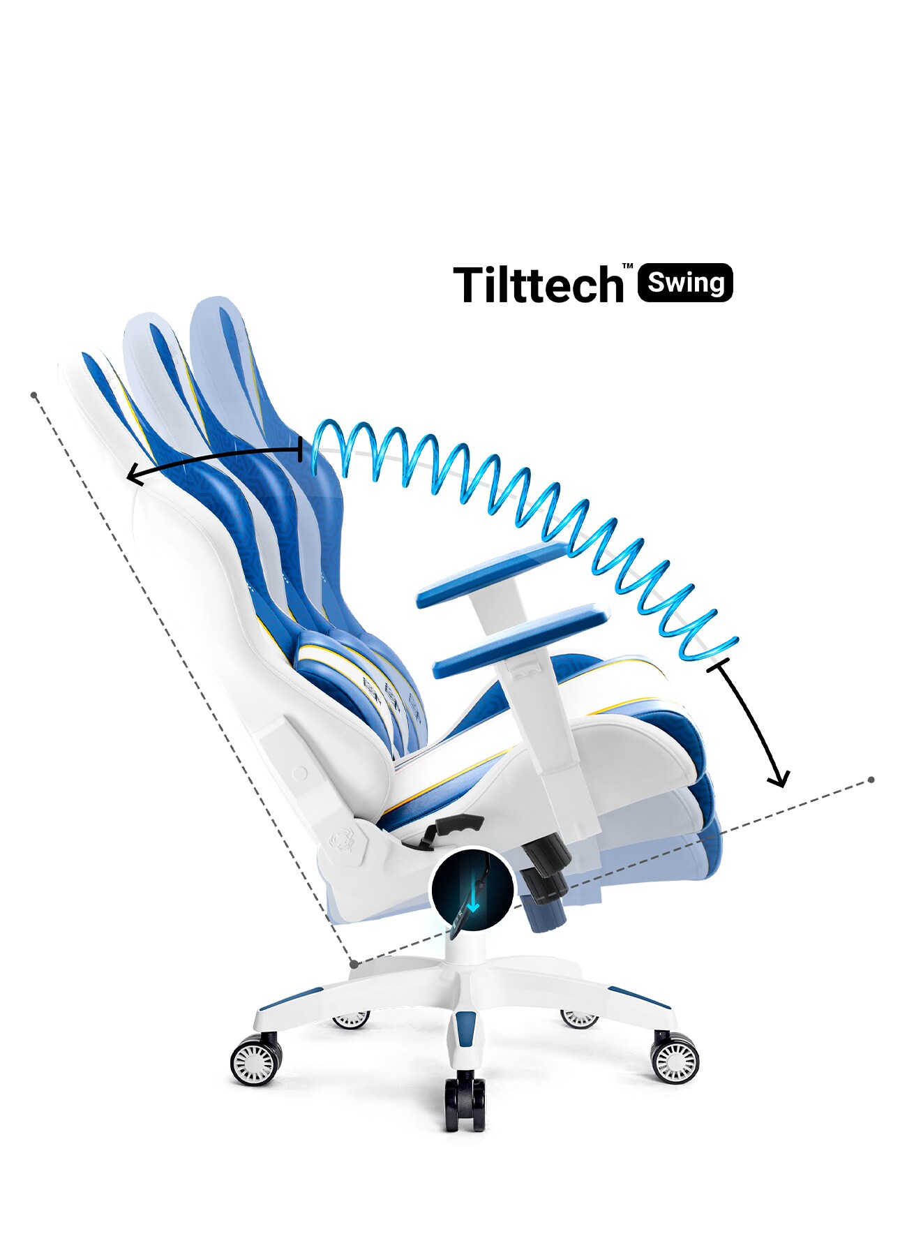 Buy Fotel DIABLO CHAIRS XONE 2.0 Normal Size Aqua Blue Gaming Chair