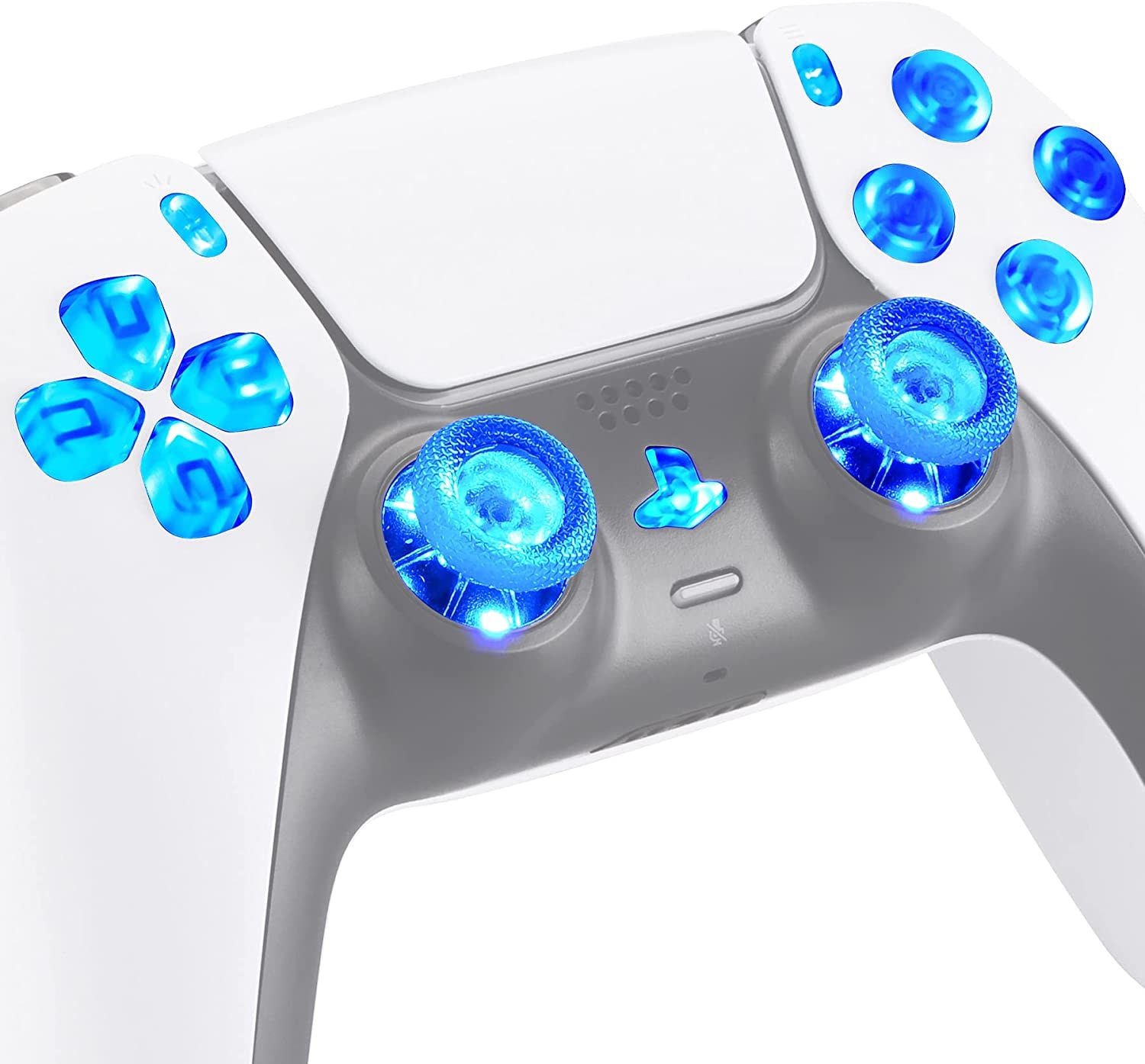 Multi-Colors luminated D-pad Thumbstick Share Option Home Face Buttons for PS5 Controller BDM-010 7 Colors DTF LED Kit Gaming - 1