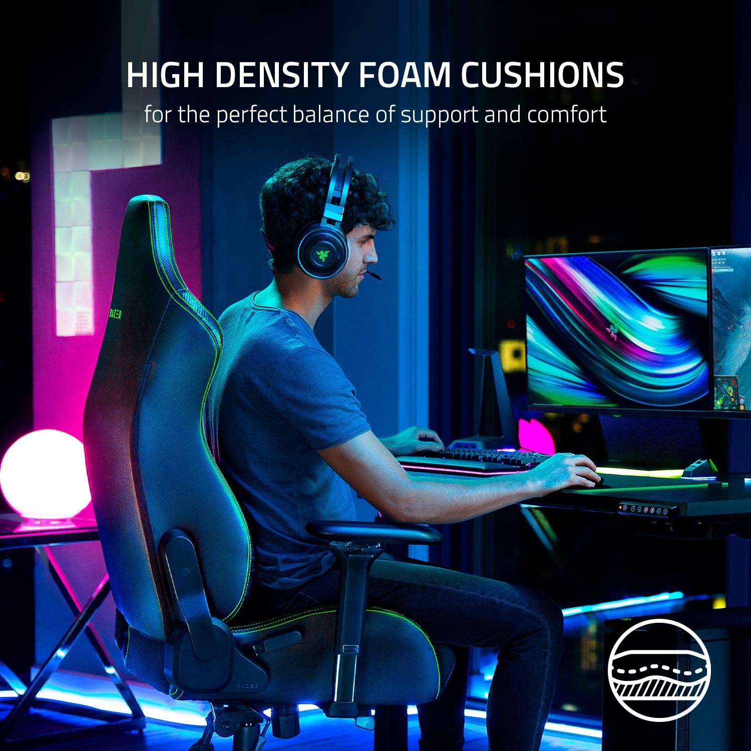 Razer Iskur Gaming Chair with Built-in Lumbar Support Gaming Chair - 3