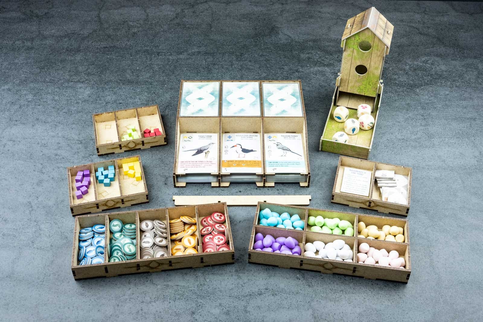 Wingspan (Base Game Or With European exp) + optional dice tower Organizer Insert - 3
