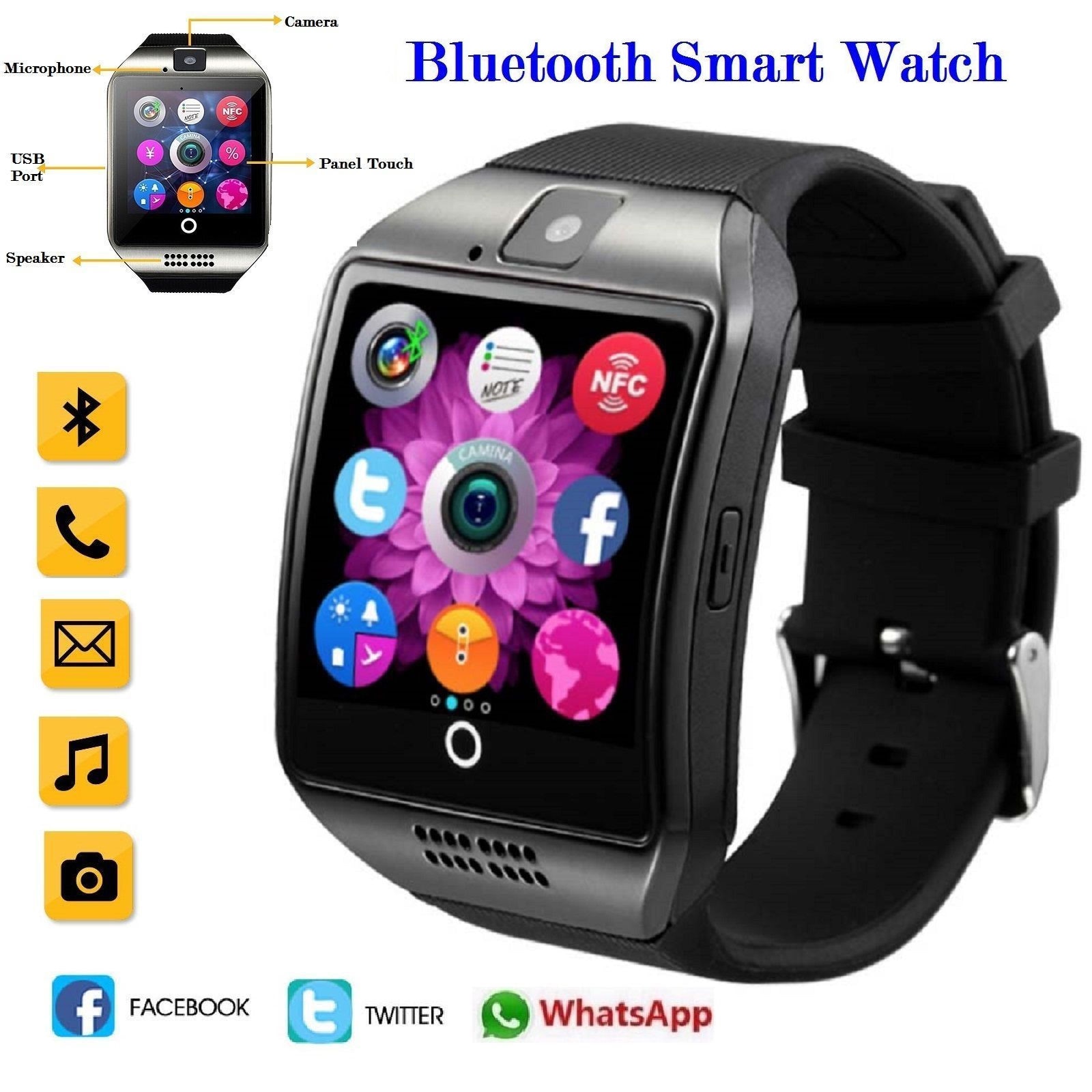 Q18 Smartwatch Phone with Camera TF/SIM Card Slot For Android Samsung and IOS iPhone - 6