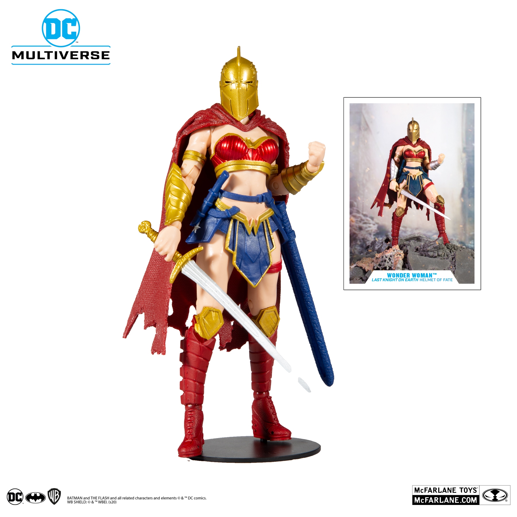DC Multiverse  The Last Knight on Earth:   Wonder Woman with helmet 18 cm  Comics Plastic - 1
