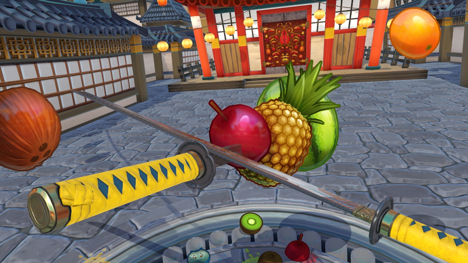 Игра фрут ниндзя. Фрут ниндзя VR. Игра Fruit Ninja VR. Fruit Ninja VR 2. Кацура Fruit Ninja.