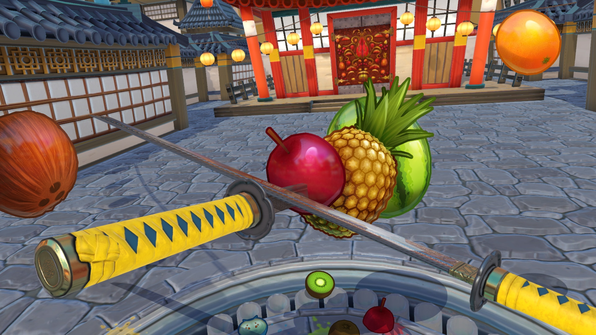 Игра fruit. Фрут ниндзя VR. Fruit Ninja VR ps4. Fruit Ninja VR 2. Кацура Fruit Ninja.