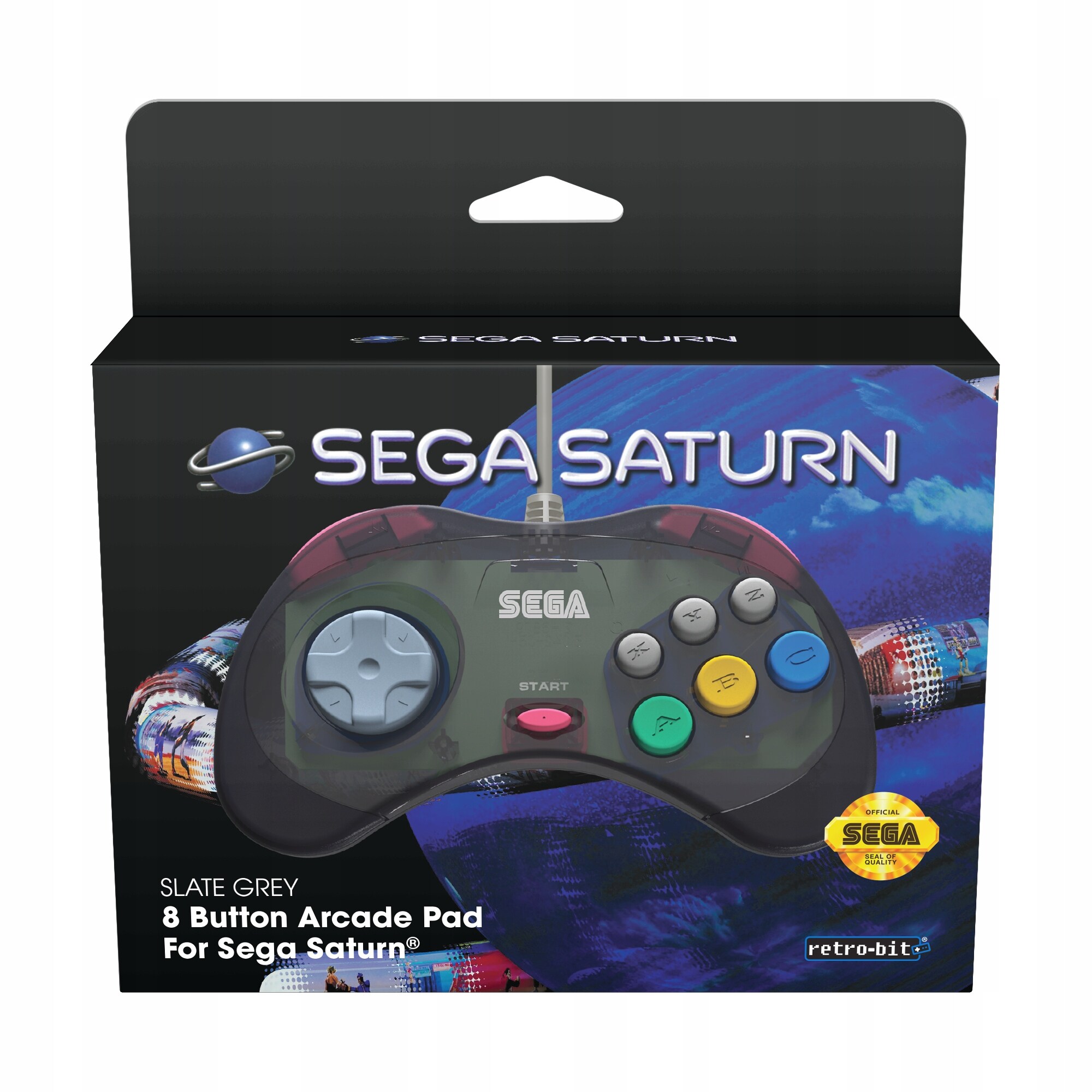 SEGA Saturn Official Wired Gamepad Grey Original Saturn Port - 1